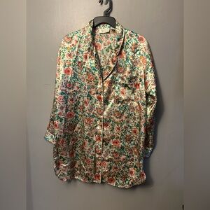 Victoria’s Secret sleep shirt - vintage Gold Label multicolored floral button up
